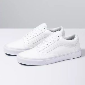 Vans Fully Leather White Old Skool Shoes